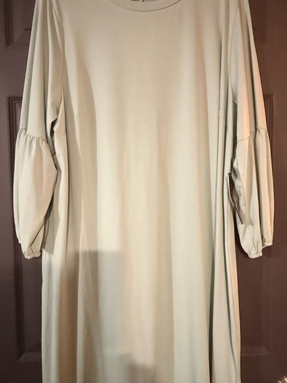 As U Wish Women's Light Green/Blue Long Sleeve Shift Dress from Belk